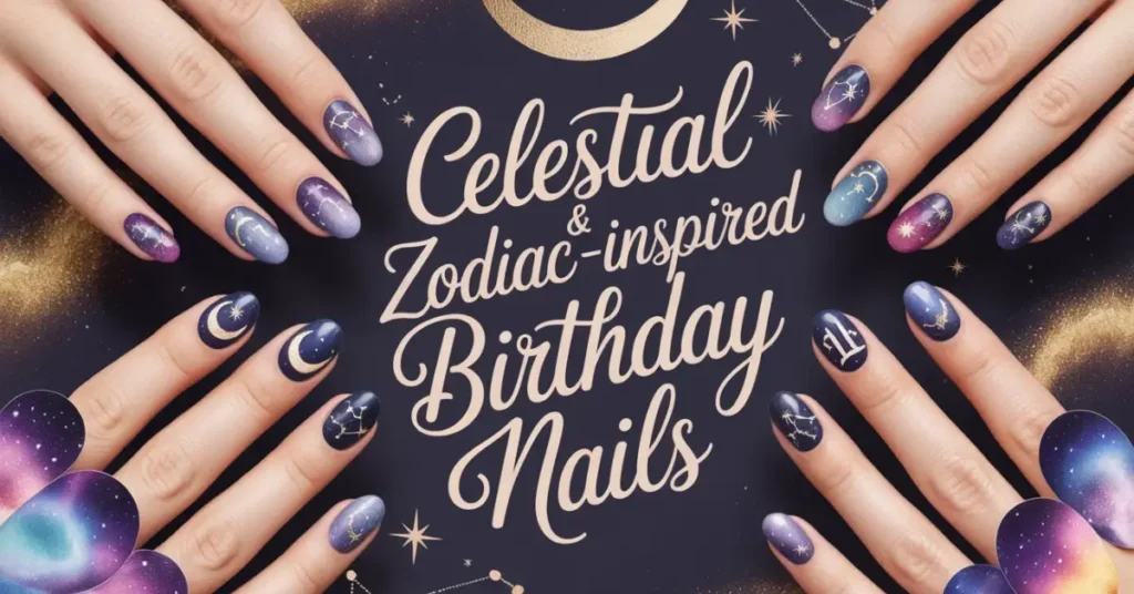 Celestial & Zodiac-Inspired Birthday Nails