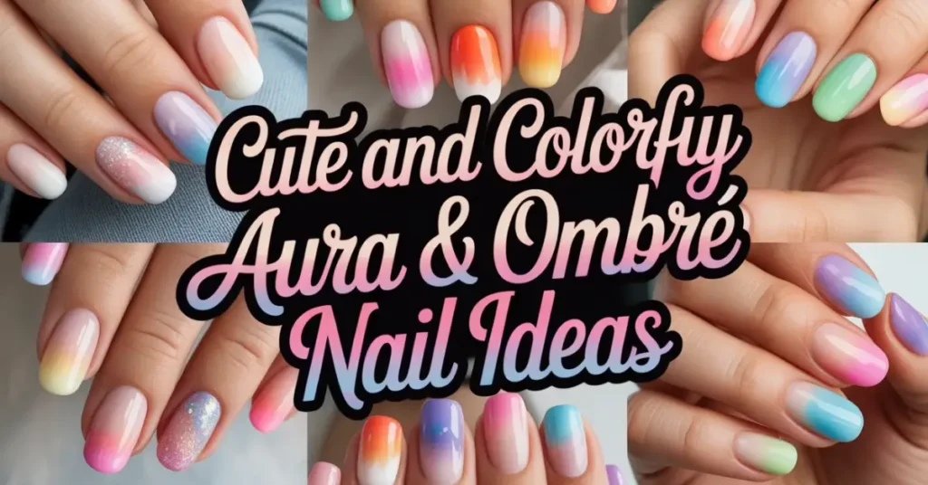 Cute and Colorful Aura nails