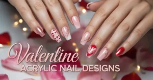 Pink Valentine Nails
